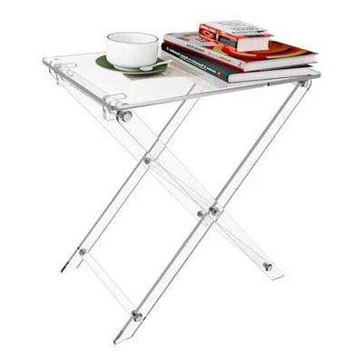 Acrylic Folding TV Tray Table - 23" High Acrylic Table, Foldable Desks for  - Image 1 of 4