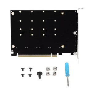 4-Port M.2 NVME SSD to PCIe 3.0 4.0 X16 Adapter 4 Disk Expansion Card 4 x 32Gbps - Afbeelding 1 van 10