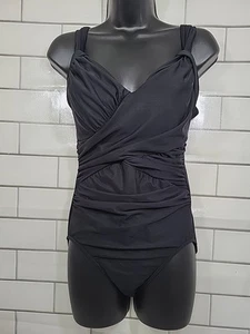 Maillot de bain noir Lands End contrôle du ventre une pièce *Lire - Photo 1/8