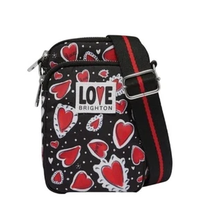 Brighton Hearts A Flutter Utility Bag - Umhängetasche rot Herzmuster NEU - Bild 1 von 8