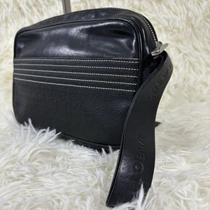 Loewe Men Bag Rare Anagram Leather Clutch Black Limited Edition VHTF Popular Pro - Picture 1 of 16