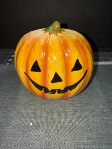 Vintage 1967 Relpo 2154 Pumpkin Face Halloween Jack O Lantern JOL Planter Vase - Picture 1 of 3