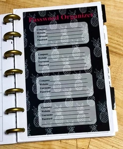 Inserto de tablero organizador de contraseñas para usar con el Mini Happy Planner- - Imagen 1 de 3