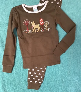 Gymboree Girl Long Sleeve Pant Gymmies Pajamas PJs Hearts Holiday Reindeer 6 NWT - Picture 1 of 4