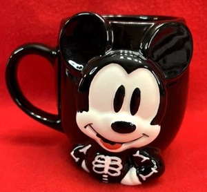 NEW Disney Mickey Mouse Skeleton Halloween Hand Painted Coffee Mug - Picture 1 of 7