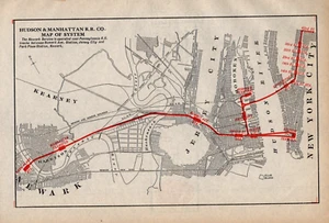 1912 Antique Hudson and Manhattan Railway Co. Map 2384 - Picture 1 of 1