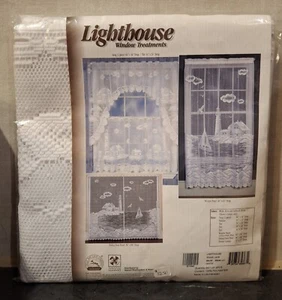 NEU Liechtenstein Lace Collection weiß Poly LEUCHTTURM Swag Set 66" x 36" Tropfen - Bild 1 von 8