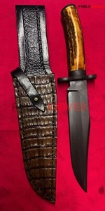 15" Rare Premium Hand Forged Carbon Steel Hunting Viking Stag Antler Knife - Picture 1 of 1