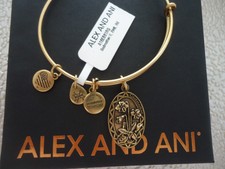 Alex and Ani Because I Love You GODMOTHER II Russian Gold Bangle W/ Card & Box