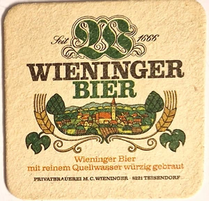TEISENDORF PRIVATBRAUEREI WIENINGER  BIER 1 BIERDECKEL  1960/1970er - Picture 1 of 2