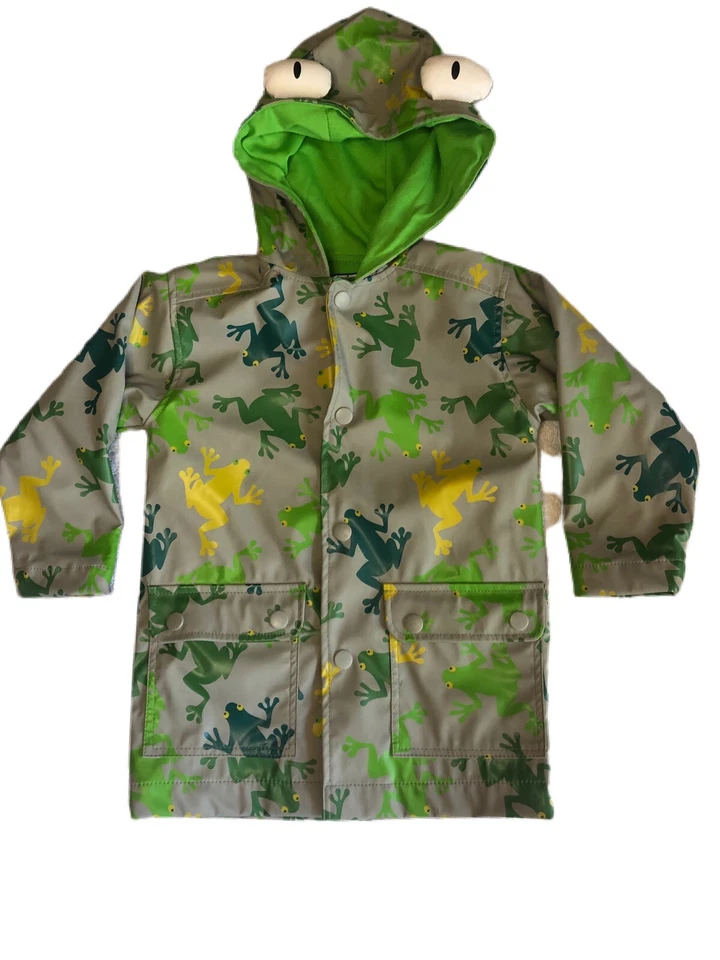 Дождевик Hartstrings Kitestrings Frog для мальчиков серый размер 2 глаза на подкладке с капюшоном - Изображение 1 из 4
