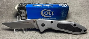 COLT UNITED CUTLERY 1999 CT31-S POLICE POSITIVE SILVER SERRATED FOLDING KNIFE - Picture 1 of 9