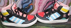 Adidas Girls Sz 13K Hardcourt Hightop Multi Color Punky Brewster Sneaker - Picture 1 of 5
