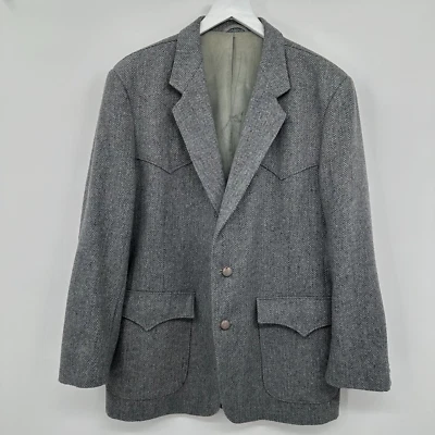 Abrigo deportivo vintage Wrangler Western Blazer para hombre talla 44R coderas preppy EE. UU. Foto 1 de 4