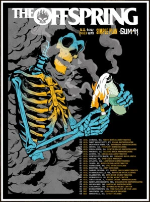 THE OFFSPRING | SUM 41 | SIMPLE PLAN Tour 2023 Ltd Ed RARE Poster! Rock Pop Punk - Image 1 of 2