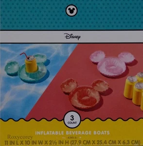 Disney Swimways 3 Inflatable Mickey Mouse Beverage Boats Pool Drink Holder NIB - Picture 1 of 1