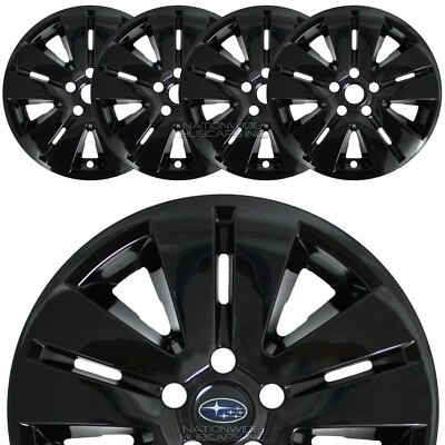 4 fit Subaru Legacy Outback 2015-2019 Black 17" Wheel Skins Hub Caps Rim Covers - Image 1 of 4