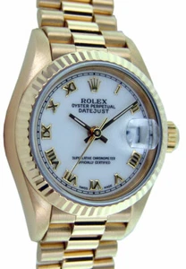 ROLEX - Ladies 18kt Gold Datejust PRESIDENT White Roman 69178 - SANT BLANC - Picture 1 of 5