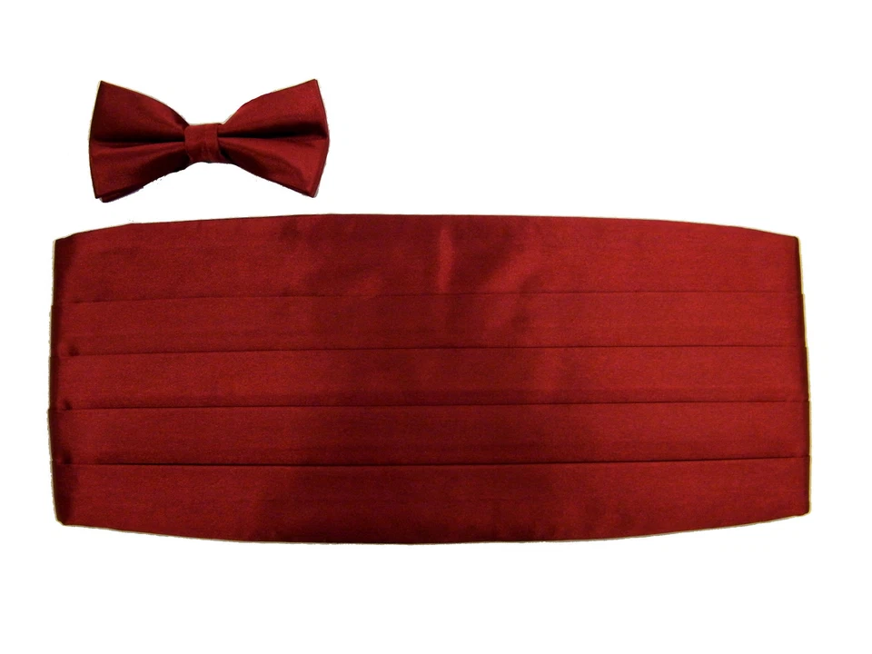 Mens Satin Wedding Formal Tuxedo Cummerbund with Bowtie SET - Image 1 of 1