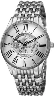 August Steiner CN009SS Roman Numerals Buffalo Nickel Dial Silvertone Mens Watch - Image 1 of 4