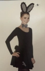 Bunny Costume Accessories Playboy Ears Tail Bow Tie Black Sparkle Cosplay NEW! - Picture 1 of 4