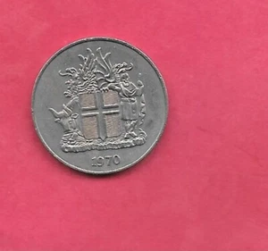 ICELAND KM15 1970 XF-SUPER FINE CIRCULATED 0 KRONUR OLD VINTAGE COIN - Bild 1 von 1