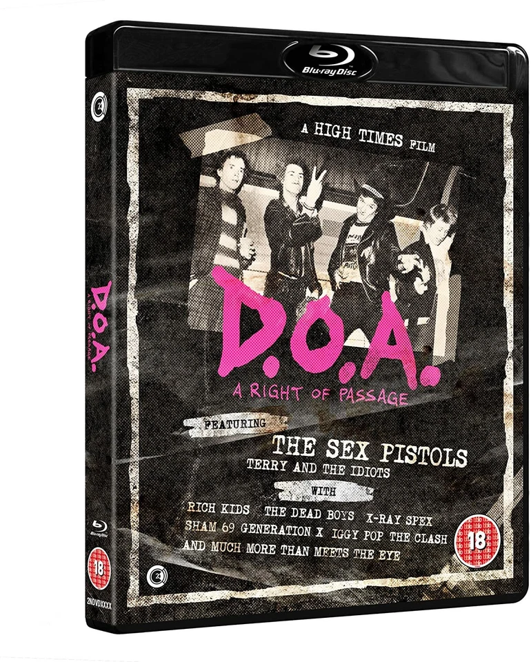 D.O.A.   A Right of Passage  - Blu-Ray & DVD    (Brand New)  Punk Pistols Clash  - Image 1 of 1