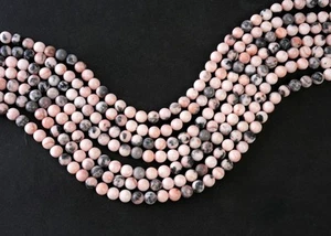 Natural Pink Zebra Jasper Gemstone 4 MM Round Smooth Beads Strand 15.5" - Picture 1 of 3