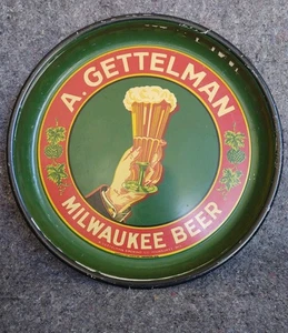Vintage 13" Gettelman Brewing Co Milwaukee Advertising Beer Tray - Picture 1 of 11