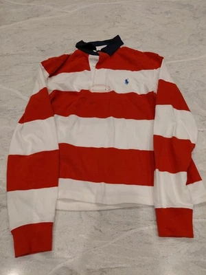 Polo Ralph Lauren Striped Rugby Shirt Red White Small See Photo For Sizes NICE - Image 1 of 4