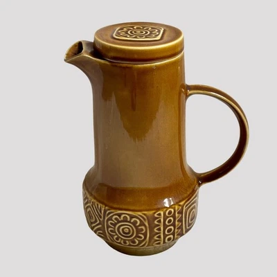 Vintage Barker Bros Royal Tudor Ware Coffee Pot Inca Design Mid-Century Modern - Image 1 of 4