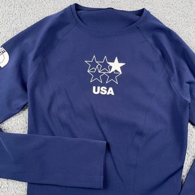 Camisa The North Face Mujer Azul Medio EE. UU. Compresión Capa Base Atlética Foto 1 de 4