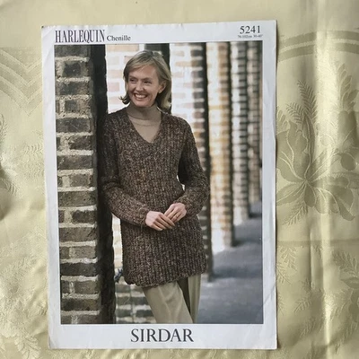 Sirdar Harlequin knitting pattern 5241. Chunky Chenille sweater 30-40" - Image 1 of 4
