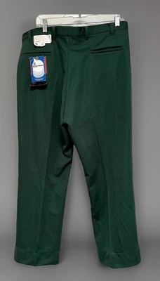 Pantalones de poliéster vintage nuevos stock antiguo con etiquetas para hombre talla 36 verde esmeralda años 60-70 Foto 1 de 4