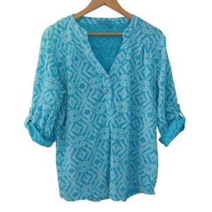 Top túnica mujer Fresh Produce estampado algodón azul talla XXL EE. UU. - Imagen 1 de 7