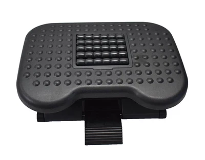 Footrest Stand w Adjustable Rollers Black 17" x 13" Plastic Lift Massage Therapy - Image 1 of 4