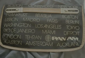 Bolso de mano/bolso vintage Pan Am World Travel Airlines marrón N negro - Imagen 1 de 9
