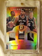 2015-16 Panini Gold Standard Golden Trios Tim Duncan, David Robinson,Kerr 5/25