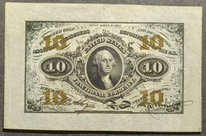 FRACTIONAL CURRENCY Third Issue (1864-69) Ten Cents Specimen wide margin pair. - Picture 1 of 4