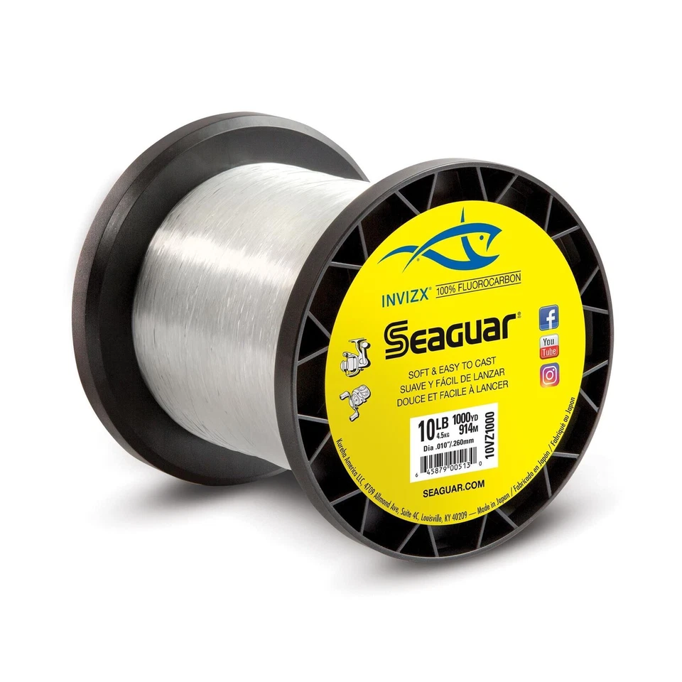 Seaguar 10VZ1000 Invizx Fluorocarbon 10 lb. Fishing Line - Clear