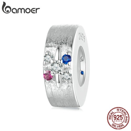 VALENTINO Bamoer Trendy S925 Argento Tappo Stellato Perline Charm Fit Bracciale Regali Gioielli