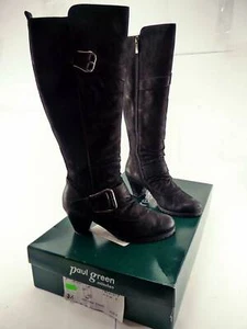 a0834) PAUL GREEN schwarze Nubuck Stiefel, 41cm h, Gr 36, fast wie NEU  + OVP - Bild 1 von 11