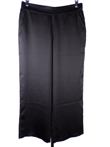 Michael Stars schwarz Satin weites Bein Cropped Hose neu mit Etikett $ 178 Large - Bild 1 von 7
