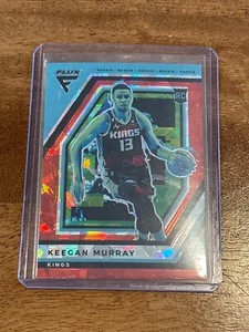 Keegan Murray (RC) 2022-23 Panini Flux #228 Red Cracked Ice Prizm Rookie - Kings