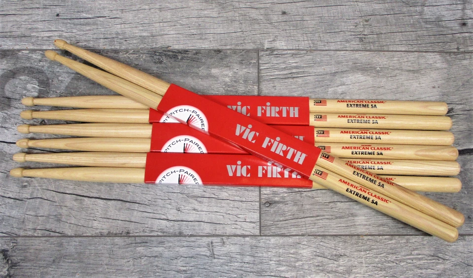 6 Paar Vic Firth X5A Extreme 5A USA Drumsticks Stöcke Hickory  VALUE PACK - Bild 1 von 1