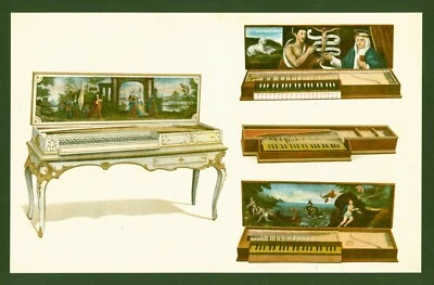 Lithographie anno 1892 - historische Musikinstrumente - Clavichord Klavichord - Bild 1 von 4