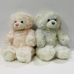 15" Build-A-Bear Workshop Light Pink/blue And White 2-Teddy Bear Stuffed Plush - Picture 1 of 7
