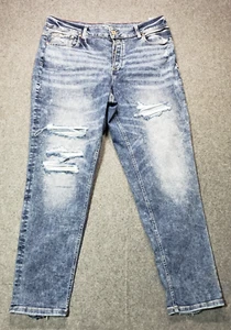 Maurices High Rise Boyfriend Blue Washed Ripped Jeans Damen Gr. 18W Regular - Bild 1 von 10