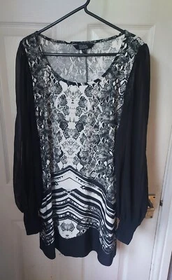 Star Julien Macdonald Dress Size 12 Ladies Black & White Long Sleeved Dress  - Image 1 of 4