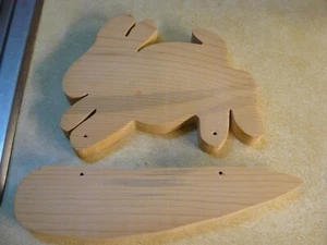 ¡NUEVO! Letrero de placa colgante de madera de conejo y zanahoria - usa cordel para colgar zanahoria - Imagen 1 de 2